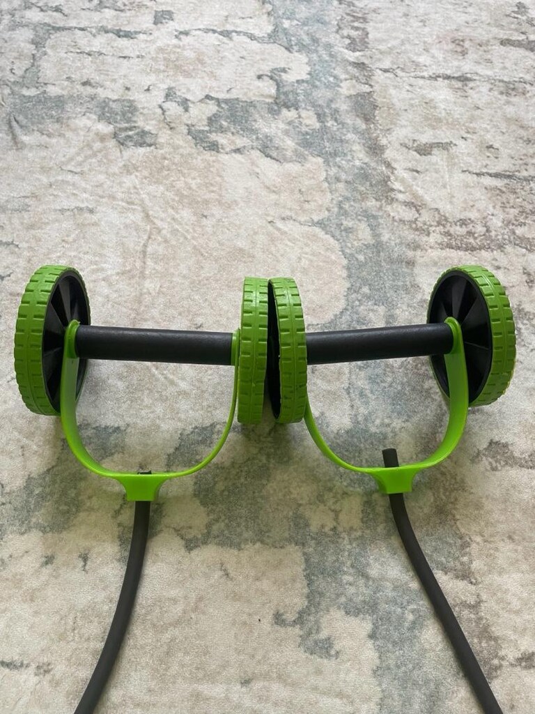 Siyah Direnç Lastikli Tekerlekli Spor Aleti Mekik Çekme Sehpası Egzers - 2