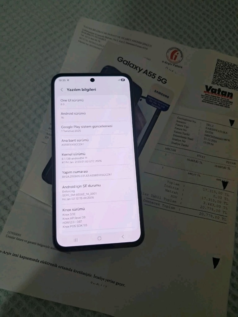 SIFIRDAN FARKSIZ YURTİÇİ 3AY GARANTİLİ 256GB 8RAM SAMSUNG A55 5G - 6