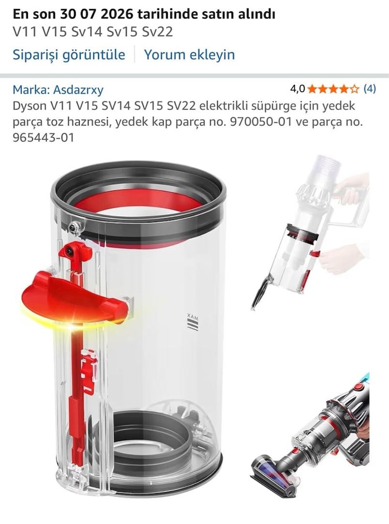 Dyson V11 V15 SV14 SV15 SV22 elektrikli süpürge için yedek parça toz h - 2