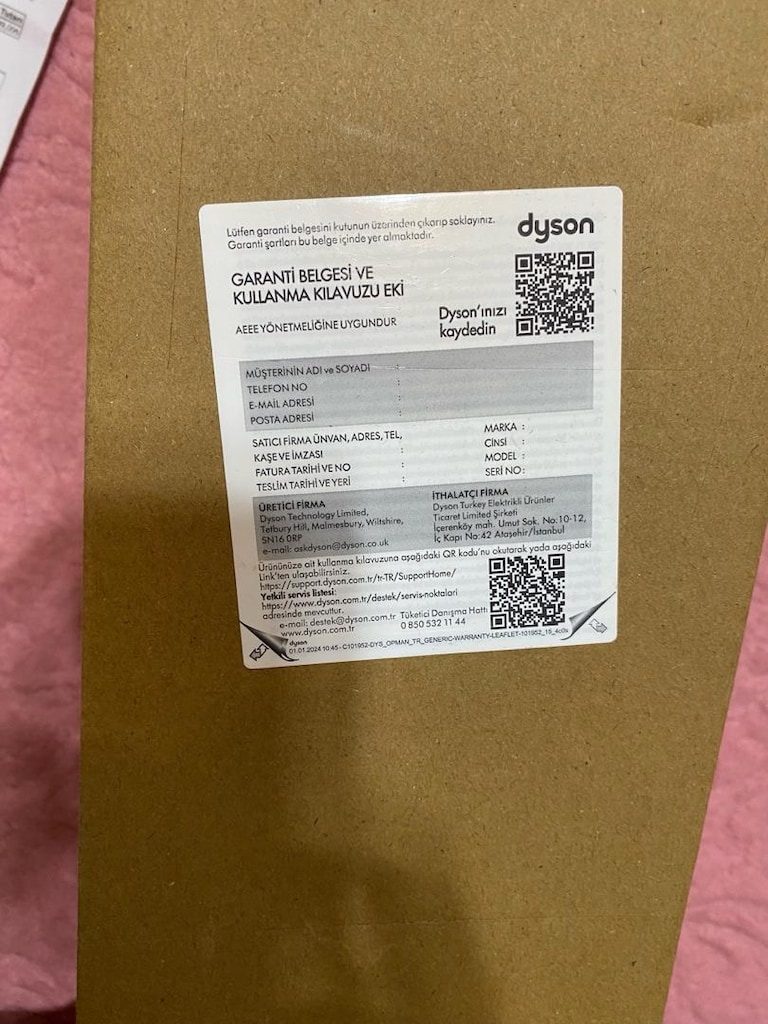 Sıfırdan Farksız Dyson Airsmooth (Ceramic Pink / Rose Gold) - Faturası - 7