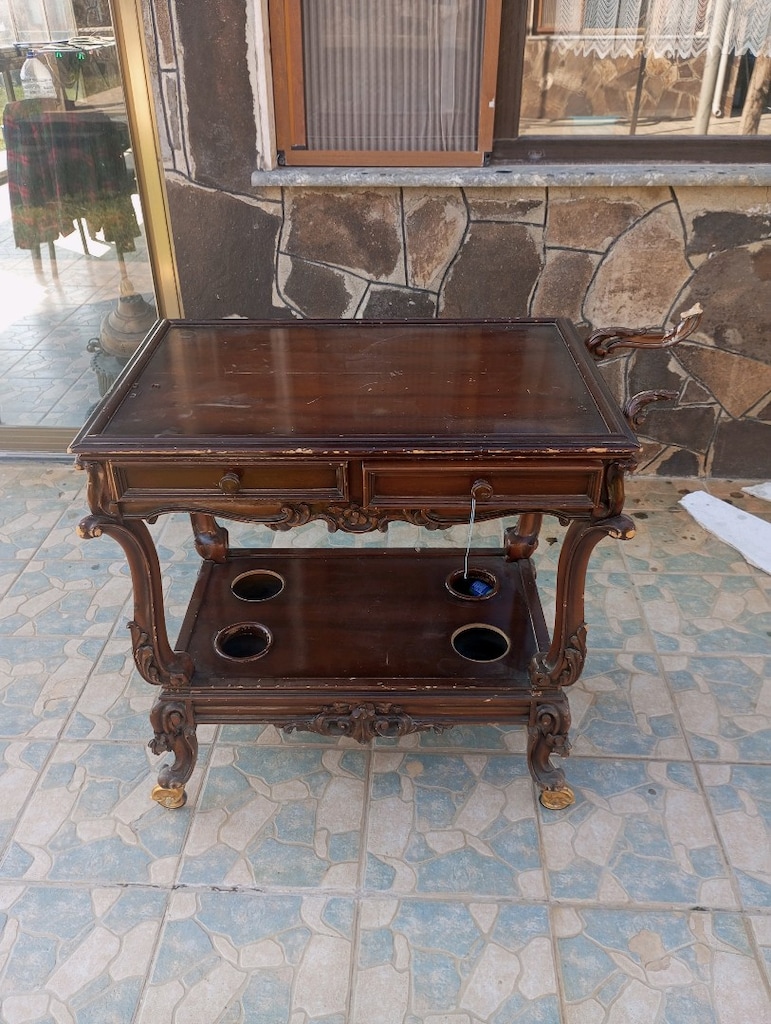 Ahşap Teketlekli Restorant veya Ev İçki Servis Arabası - 3