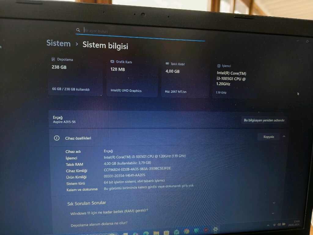 Acer Win 11 pro Sıfır Ayarında - 4