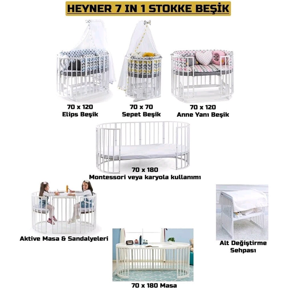Heyner 7in1 Beşik & Yatak (Stokke Play) - 2