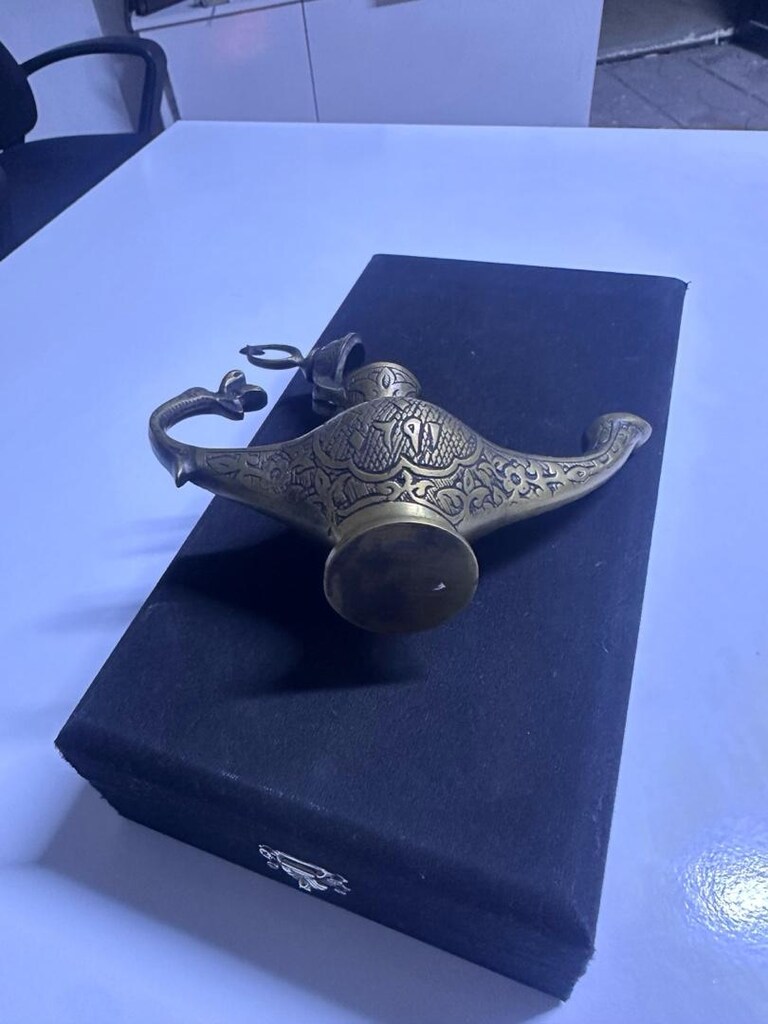 Antep İşi Pirinç Kandil – El Gravürlü – Vintage Koleksiyonluk - 4