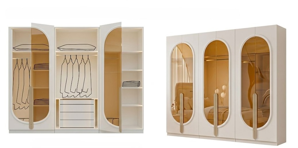 Sıfır, %100 MDF , 6 Kapılı Gardırop - Aytaşı - 7