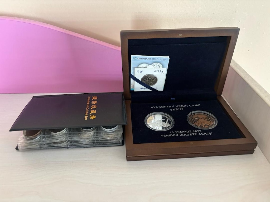 yabancı yerli antika para- ayasofya hatıra parası - hatalı basım 50 kr - 2