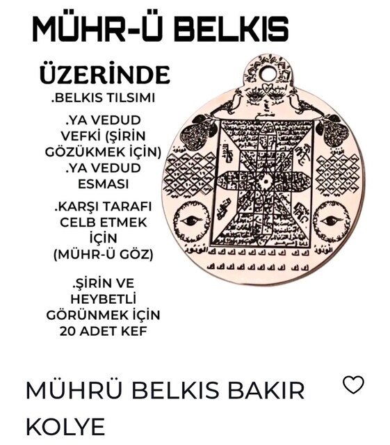 BELKIS Tılsım Bakır Kolye