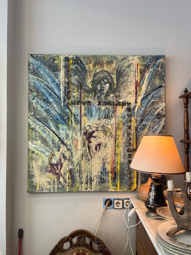 KARIŞIK TEKNİK YAĞLI BOYA TABLO ÖLÇÜ:100*100cm - 6