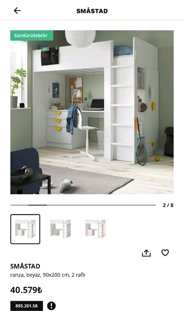 Ikea smastad gardolapli yatak