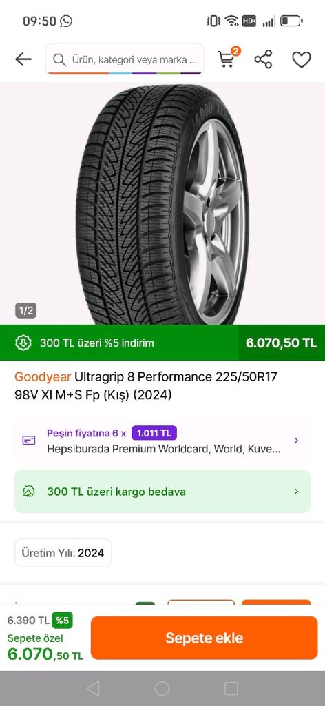 225 45 17 goodyer kış lastik - 7