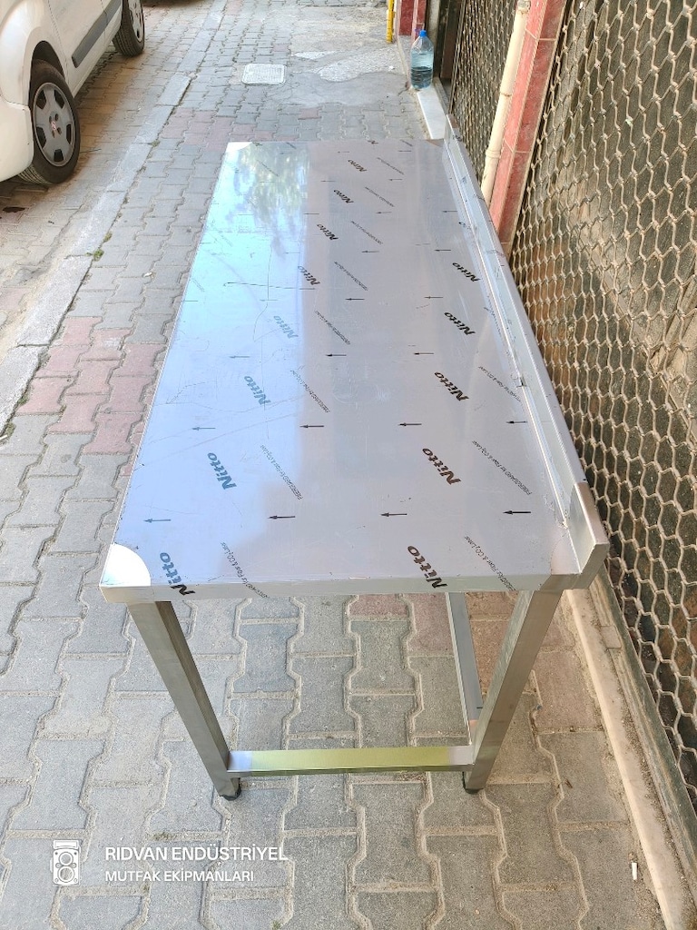 krom tezgah krom çalışma tezgahı endüstriyel hazır mutfak 140 cm krom - 10