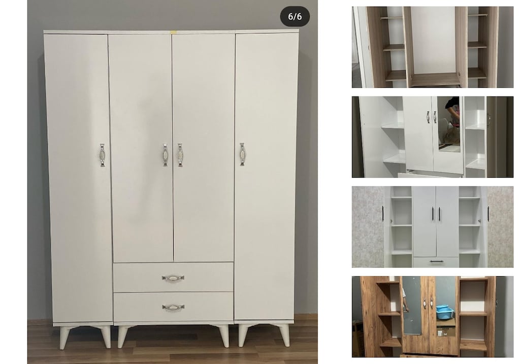 4 kapaklı elbise dolabı vrafdvkunr - 3