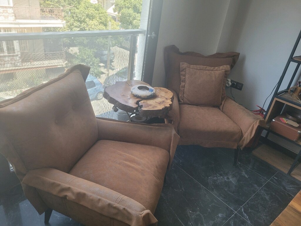 oturma grubu 2 berjer ve 2 deri sandalye - 5