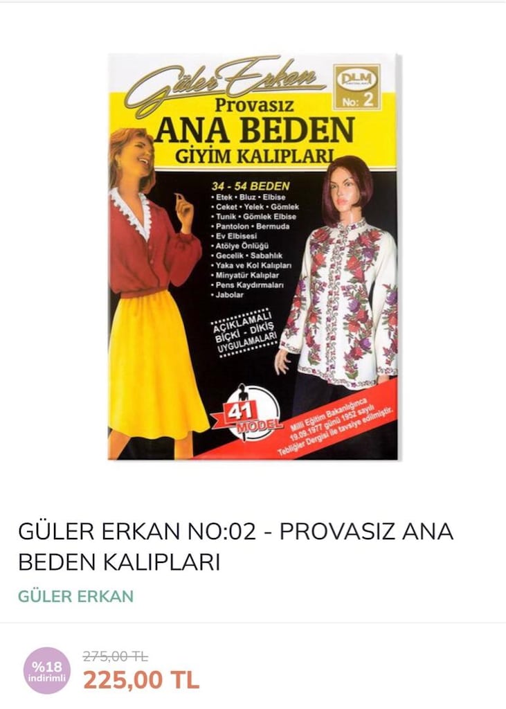 Güler Erkan ana beden giyim kalıpları - 2