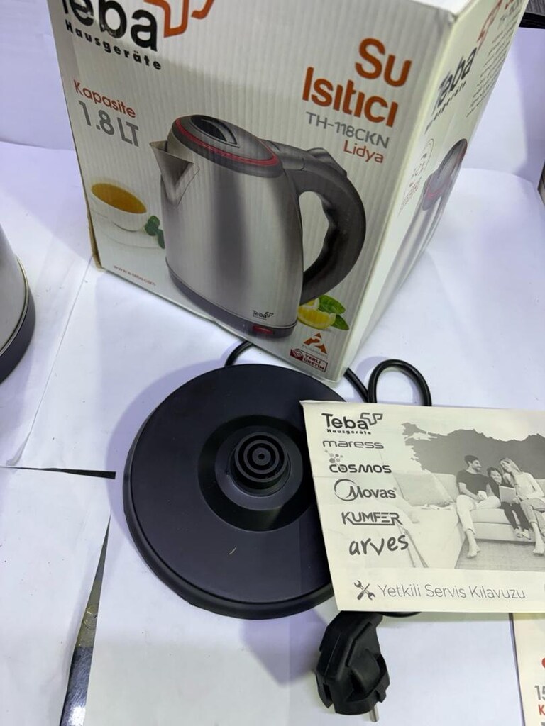 Teba Paslanmaz Çelik Su Isıtıcı 1.8 LT | Gizli Rezistans | 1500W - 5