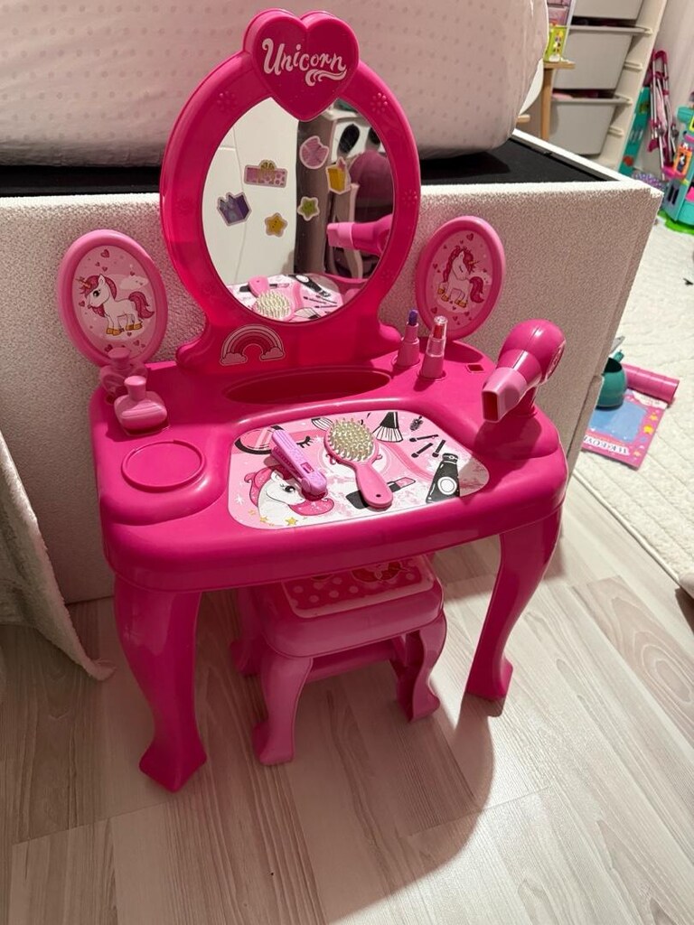 barbie evi-oyuncak makyaj masası-oyuncak mama sandalyesi - 2