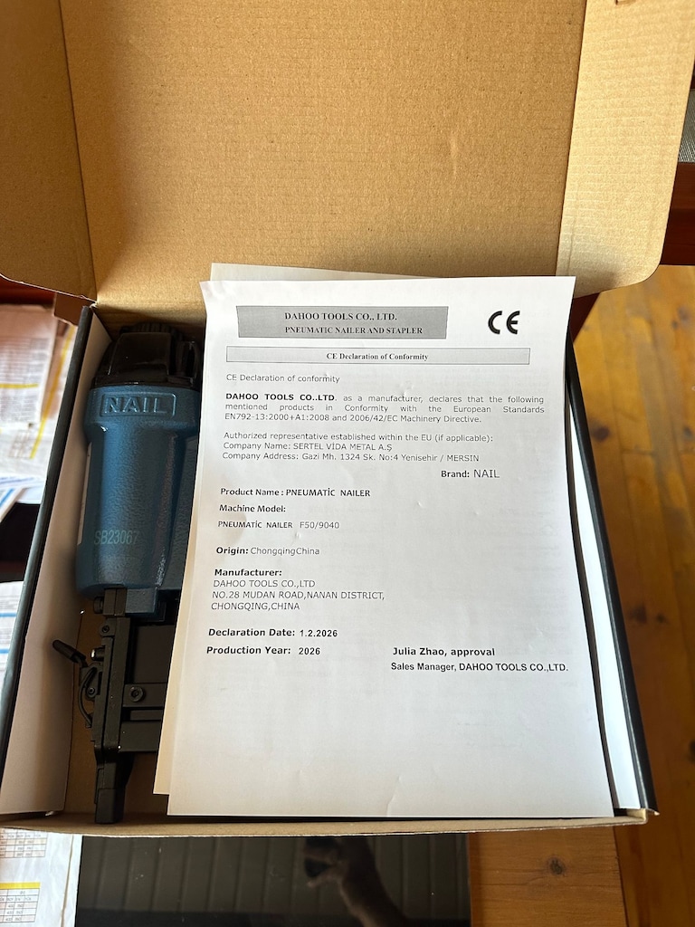 Pneumatic Nailer Havalı Çivi Brad Zımba Çakma Tabancası - 7