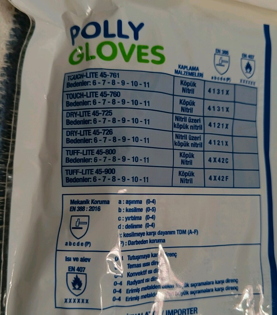 2 Adet Pollygloves Tuff-Lite 45-900 Erkek İş Eldiveni - 6