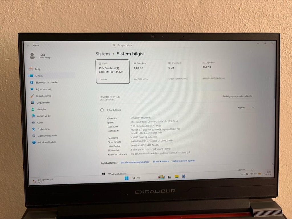 Casper Excalibur Laptop Satılık - 5
