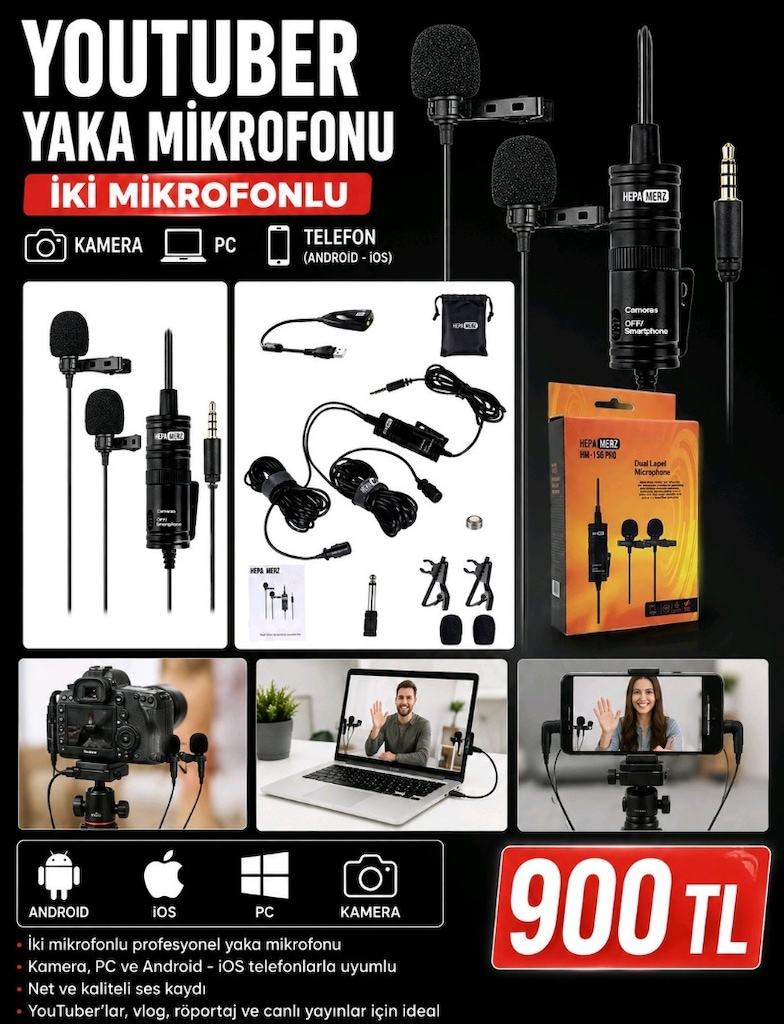 youtuber yaka mikrofonu röportaj yayın mıkrofonu - 2