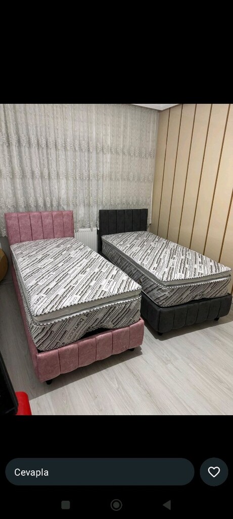 Tek kişilik baza Başlık petli yatak takım sandıklı baza - 11