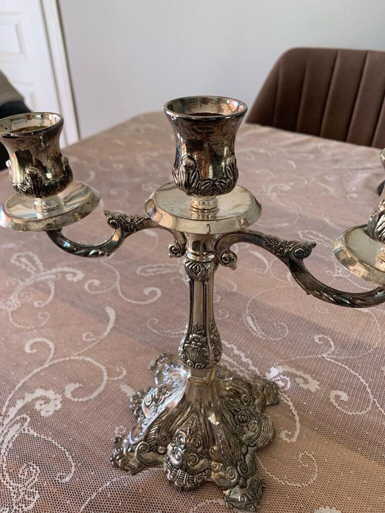 Gümüş kaplama şamdan - 2