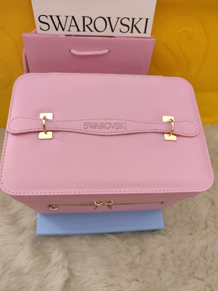 Swarovski Pembe Makyaj Çantası - 4