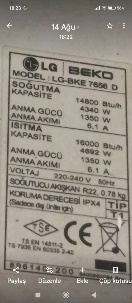 LG-BEKO 15.000 BTU Sorunsuz Çalışan Klima (Soğutma & Isıtma) - 6