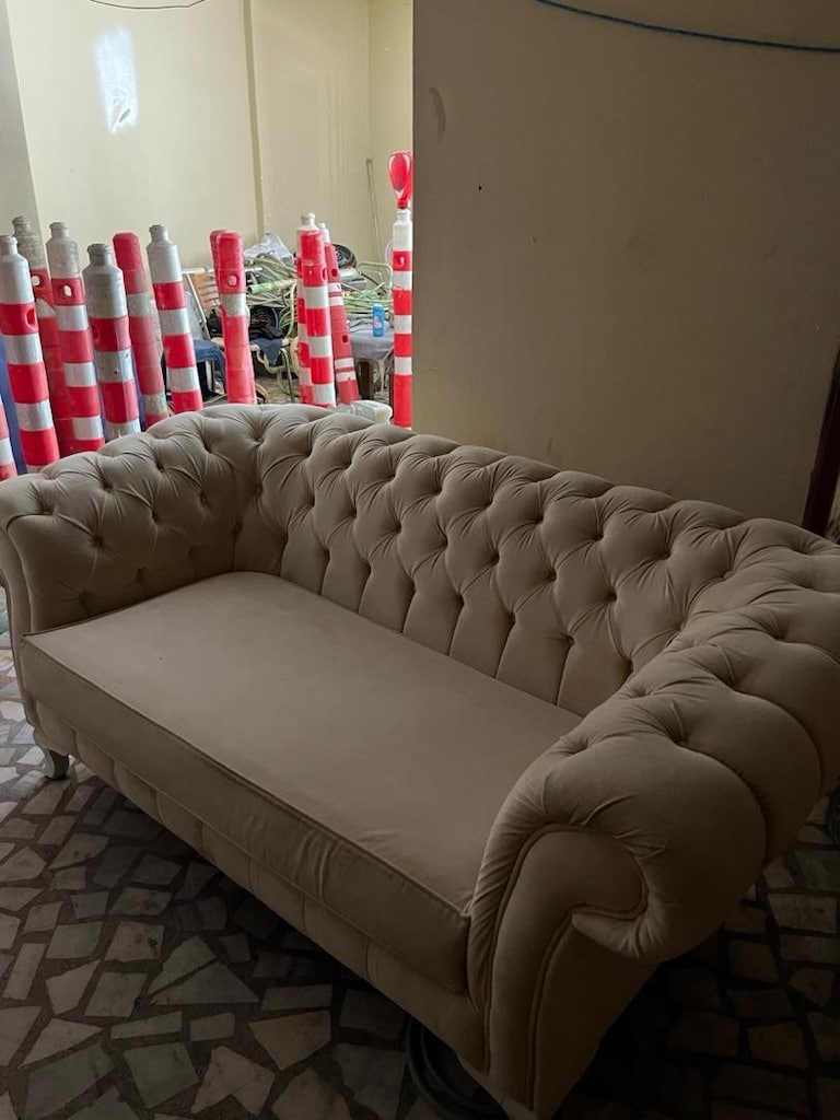Temiz Chester 2’li Kadife Koltuk | Krem/Bej Renk | Şık Tasarım 180x70 - 5