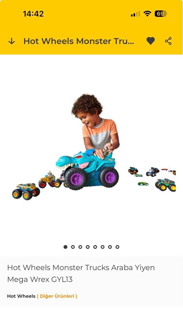 Hot Wheels araba yiyen monster trcuk mega wrex - 5
