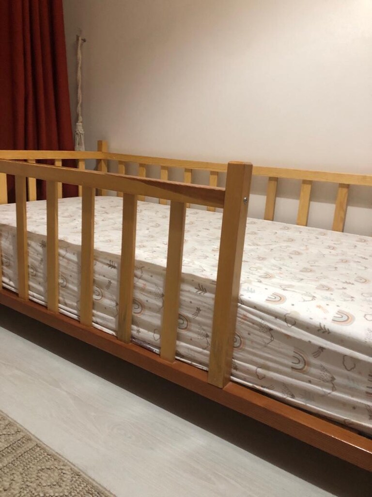 montessori doğal ahşap yatak karyolası( yatak hariç ) - 2
