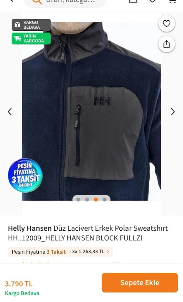 Helly Hansen HH Tam Fermuarlı Polar Sweatshırt. Son fiyat - 2