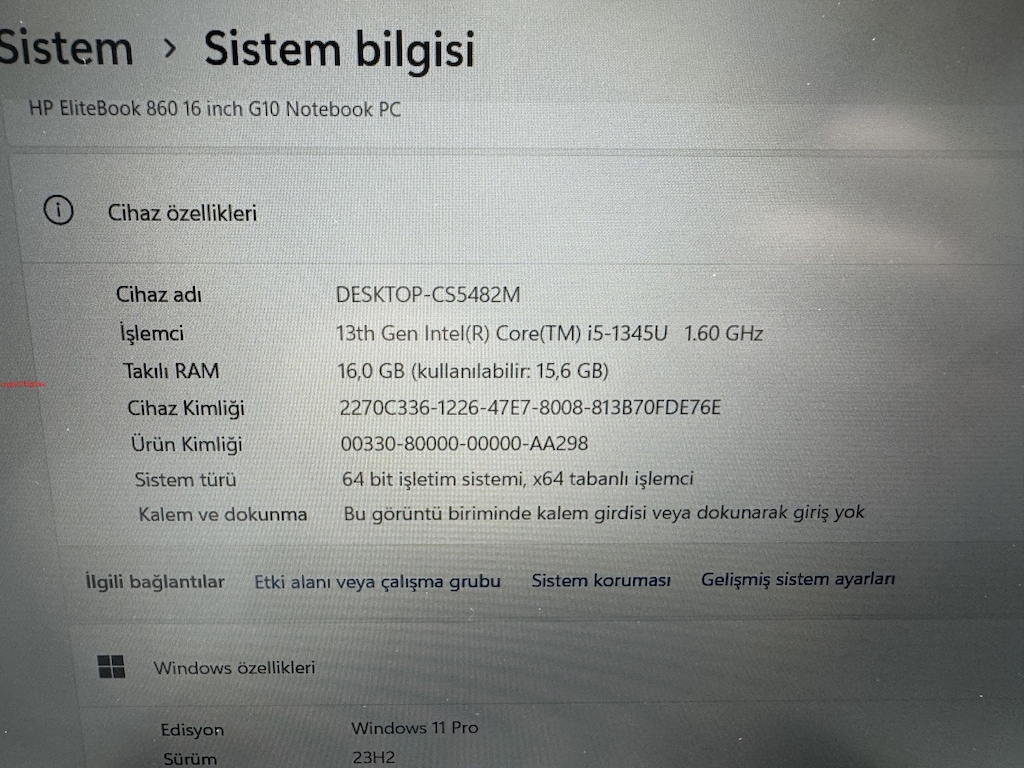 HP ELİTBOOK İ5 13. NESİL 16 GB RAM 256 NVME - 4