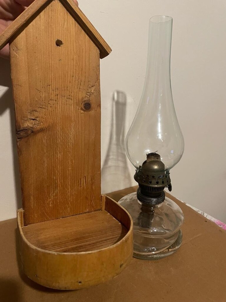Antika Ahşap Lambalık ve Gaz Lambası - 2