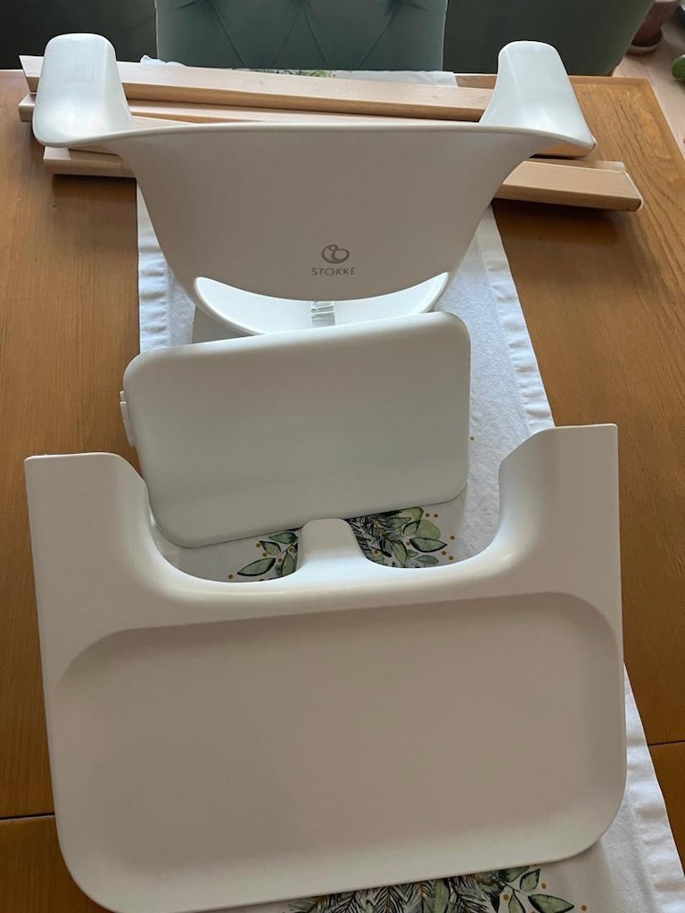Stokke tertemiz beyaz mama sandalyesi - minder hediye - 12