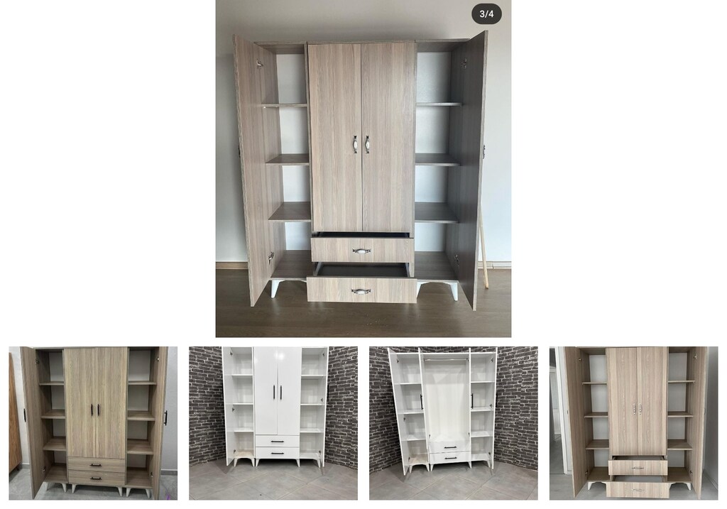 4 kapaklı elbise dolabı xeqcuaugjr - 2