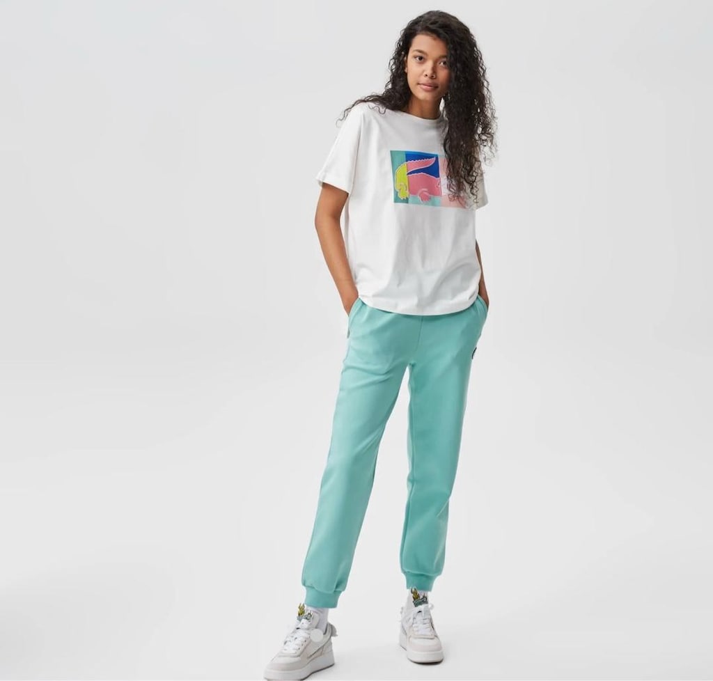 lacoste tişört timsah baskı kadın - 3