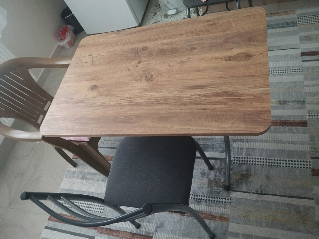Sıfır Ahşap Desenli Yemek Masası - 2