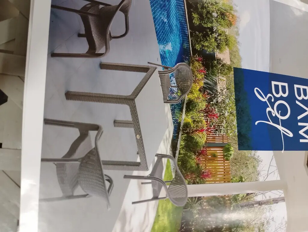90x90 camlı rattan masa takımı - 2