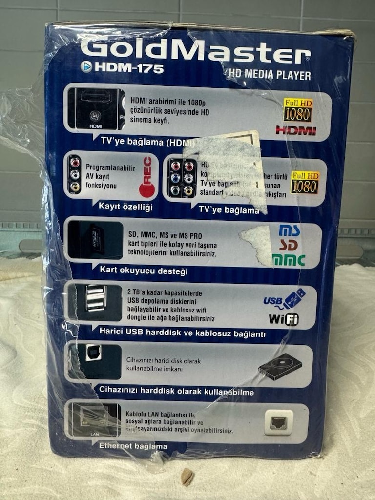 GoldMaster HDM-175 Full HD Media Player & Kayıt Cihazı (Kutulu / Temiz - 2