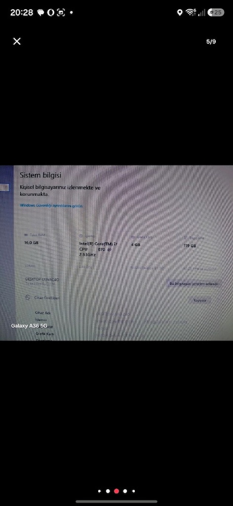 Satılık Masaüstü Oyuncu Bilgisayarı (yanında kulaklık mouse hedıye) - 8
