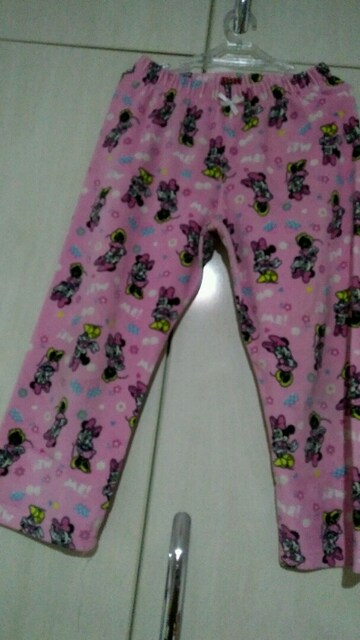 Disney Minnie Mouse kadife pamuklu kumaş alt eşofman 3/4 yaş kullanıma