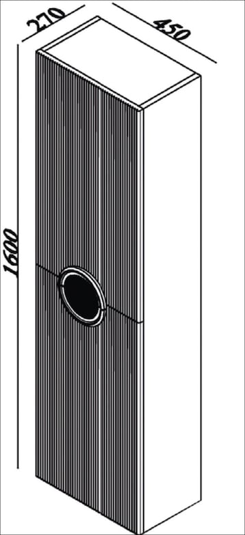 Sıfır / Kutulu - Lineart Arte Mat Füme Banyo Boy Dolabı (Sola Açılır) - 2