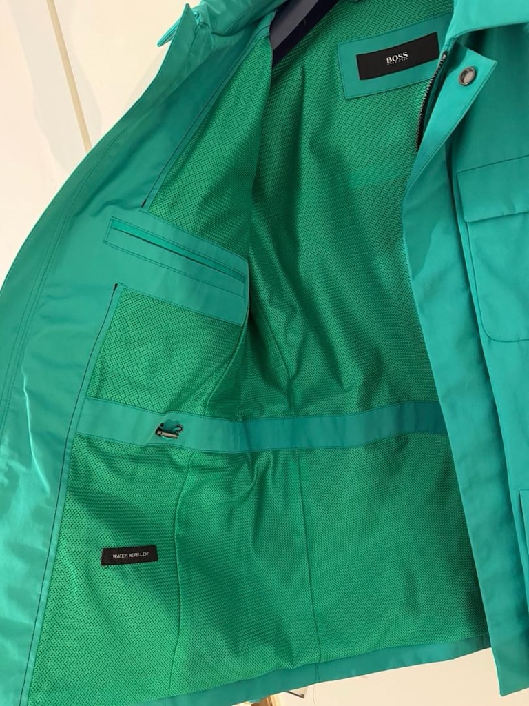 Hugo Boss Nano Teknolojili Canlı Yeşil Yağmurluk / Mont - 8