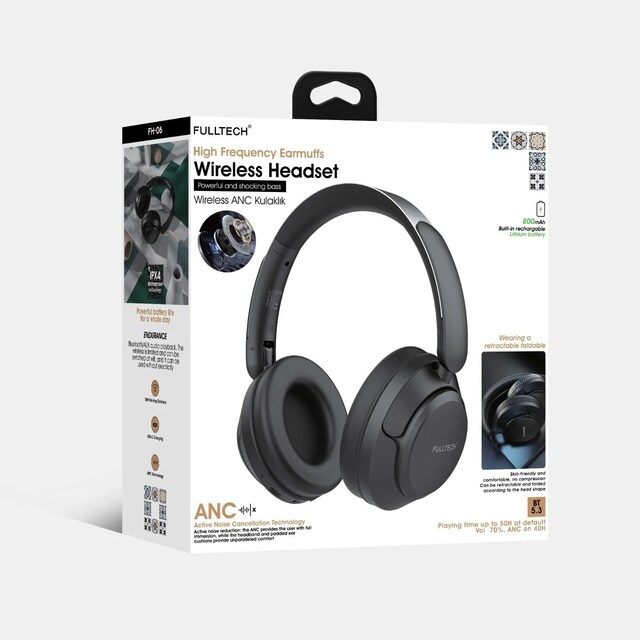 Fulltech FH-06 ANC Bluetooth 5.3 Kulaküstü Kulaklık Gürültü Engelleme