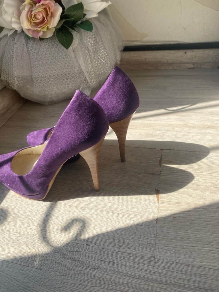 Mor Zara Stiletto Ayakkabı - 3