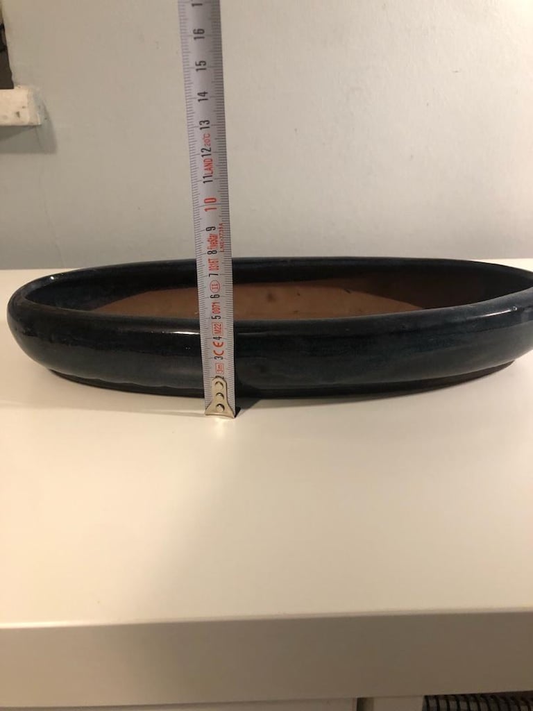 Lacivert Seramik Büyük Bonsai Saksısı - 5