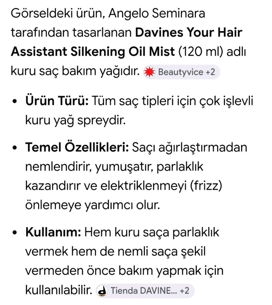Davines Silk Oil Mist Kuru Saç Bakım Yağı - 3