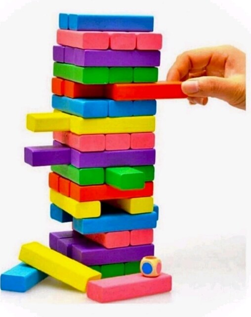 Renkli jenga (zarlı)