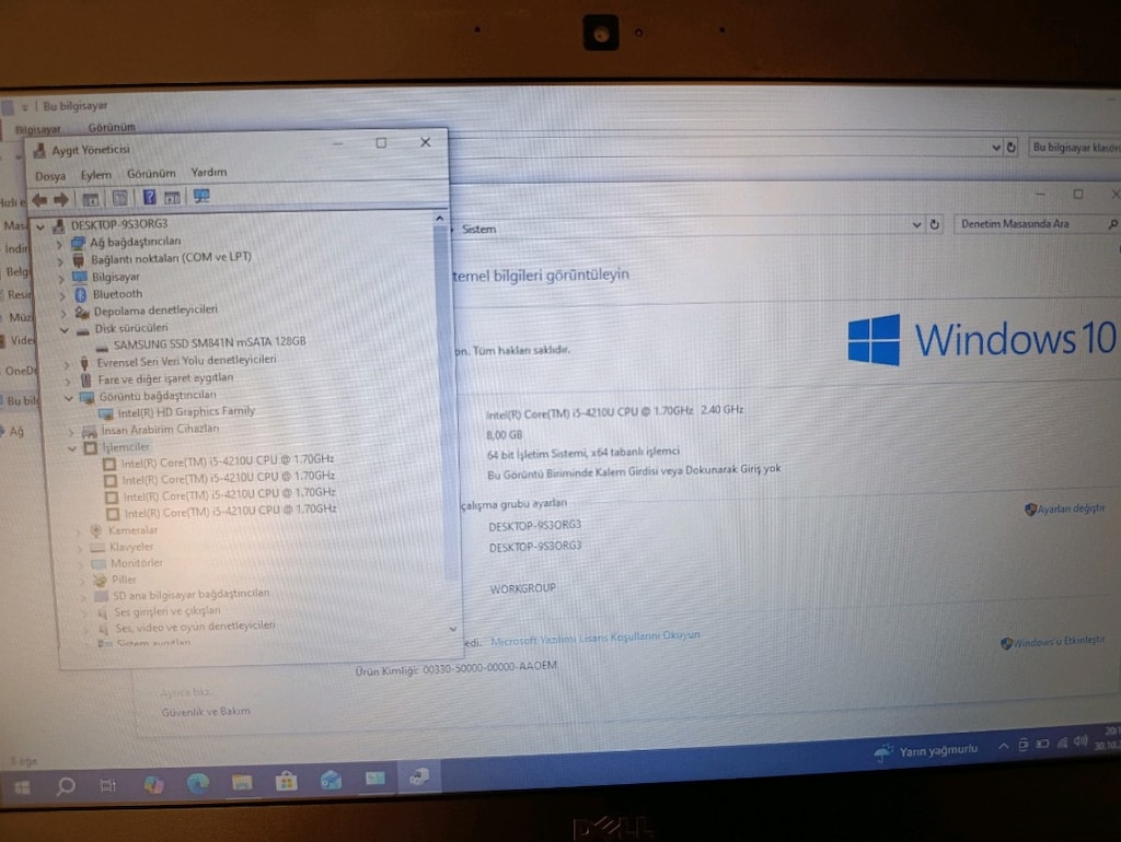 TEMİZ DELL i5 / 8GB RAM / 128GB SSD | SIFIR BATARYALI (2 YIL GARANTİL - 6